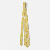 ヴィンテージブライト金ゴールドフローラ旋回タイ ネクタイ (裏面)