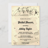 ヴィンテージブライドメイド式レトロブライダルシャワー 招待状 (正面)