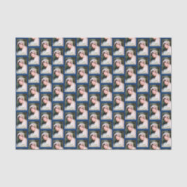 ヴィンテージブライド 白レース ネイビーブルー ゴールド ウェディング 薄葉紙