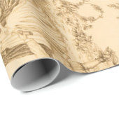 ヴィンテージブラウンとアイボリートワール ラッピングペーパー (ロールコーナー)