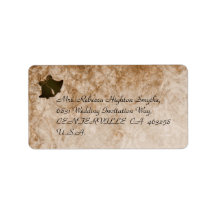 ヴィンテージブラウンとクリームの住所 シール