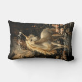 ヴィンテージブラウンとピンクのユニコーン ウッドランドナーセリー ランバークッション (裏面)