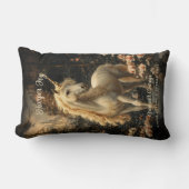 ヴィンテージブラウンとピンクのユニコーン ウッドランドナーセリー ランバークッション (正面)