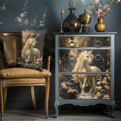 ヴィンテージブラウンとピンクのユニコーン ウッドランドナーセリー ランバークッション