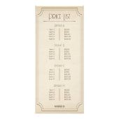 ヴィンテージブラウンとロゴ付きブティック価格リスト ラックカード (裏面)