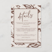 ヴィンテージブラウンろうけつ染め結婚の詳細カード エンクロージャーカード (正面)