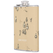 ヴィンテージブラウンウィンタースキーヤーズスキーパターン フラスク (左)