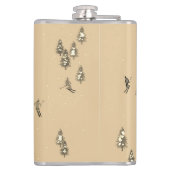 ヴィンテージブラウンウィンタースキーヤーズスキーパターン フラスク (裏面)