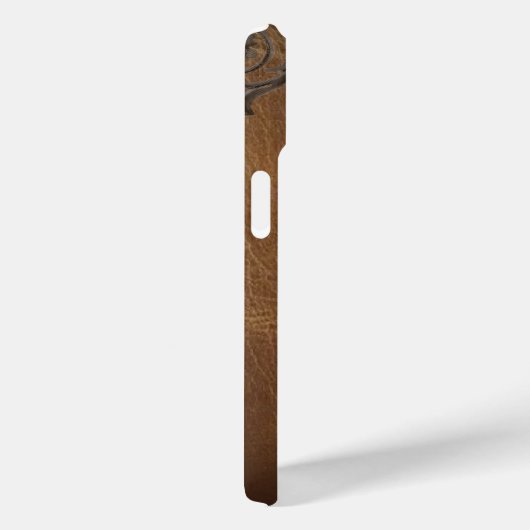 ヴィンテージブラウンウエスタンカウボーイレザーイニシャル Case-Mate iPhoneケース (裏面 / 右)