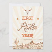 ヴィンテージブラウンオレンジ1stロデオ誕生日 招待状 (裏面)