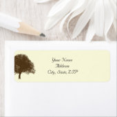 ヴィンテージブラウンオークツリーオンクリーム差出人住所 ラベル (インサイチュ)
