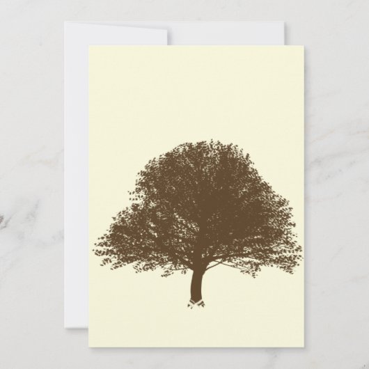 ヴィンテージブラウンオークツリーオンクリーム結婚式招待状 招待状 (裏面)