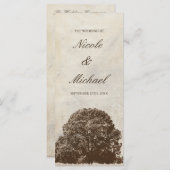 ヴィンテージブラウンオークツリー秋の結婚式プログラム プログラム (正面/裏面)