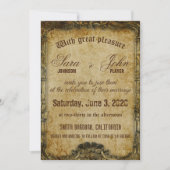 ヴィンテージブラウンオールド紙結婚式招待状 招待状 (正面)