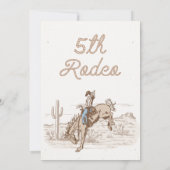 ヴィンテージブラウンカウボーイフィフスロデオ5誕生日 招待状 (裏面)