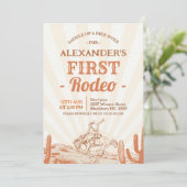 ヴィンテージブラウンカウボーイ1stロデオ誕生日 招待状 (スタンド正面)