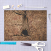 ヴィンテージブラウンカントリーツ素朴リーグランジテクスチャ 薄葉紙 (クラフト)