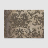 ヴィンテージブラウンクラウンモチーフ素朴切り離 薄葉紙 (正面)