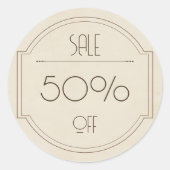 ヴィンテージブラウンストアプロモーション販売ステッカー ラウンドシール (正面)