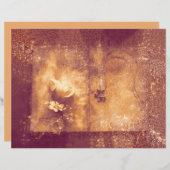 ヴィンテージブラウンセピアフローラ古いアンティークテクスチャ (正面/裏面)