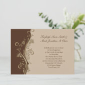 ヴィンテージブラウンタン金ゴールド旋回結婚式招待状 招待状 (スタンド正面)
