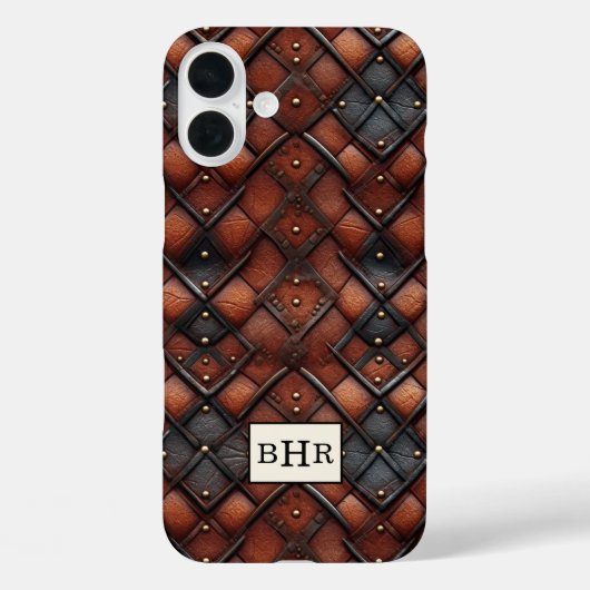 ヴィンテージブラウンダイヤモンド革モノグラム Case-Mate iPhoneケース (裏面)