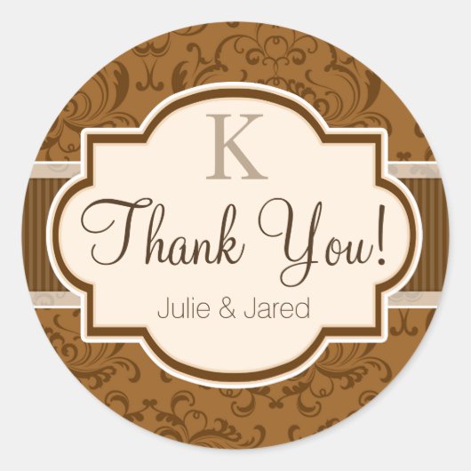ヴィンテージブラウンダマスクありがとう ラウンドシール (正面)
