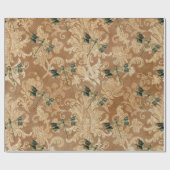 ヴィンテージブラウンダマスクフローラグリーンドラゴンフライ ラッピングペーパー (フラット)