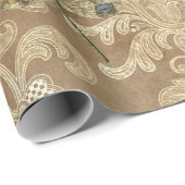 ヴィンテージブラウンダマスクフローラグリーンドラゴンフライ ラッピングペーパー (ロールコーナー)