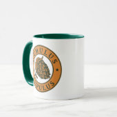 ヴィンテージブラウンダークグリーンホップビアーインクアートスタイル マグカップ (正面左)