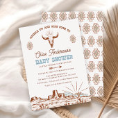 ヴィンテージブラウントライバルウェスタンロデオベビーシャワー 招待状