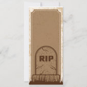 ヴィンテージブラウンハロウィーンこうもりパーティーチケット (裏面)