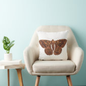 ヴィンテージブラウンバタフライイラストレーション クッション (椅子)