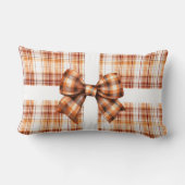 ヴィンテージブラウンパーソナライズされたオレンジ名親ギフト ランバークッション (裏面)