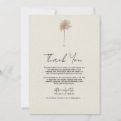 ヴィンテージブラウンパームツリービーチ結婚式ありがとう 招待状 (正面)