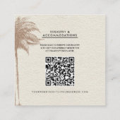 ヴィンテージブラウンパームツリービーチ結婚式詳細 スクエア名刺 (裏面)