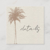 ヴィンテージブラウンパームツリービーチ結婚式詳細 スクエア名刺 (正面)