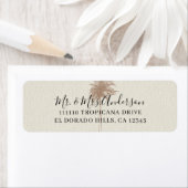 ヴィンテージブラウンパームツリービーチ結婚式 ラベル (インサイチュ)