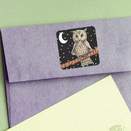 ヴィンテージブラウンフクロルネックレスクレセントムーンスターズ スクエアシール