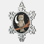 ヴィンテージブラウンフクロルネックレスクレセントムーンスターズ スノーフレークピューターオーナメント (右)