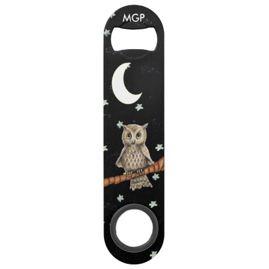 ヴィンテージブラウンフクロルネックレスクレセントムーンスターズ スピード栓抜き (正面)