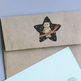 ヴィンテージブラウンフクロルネックレスクレセントムーンスターズ 星シール