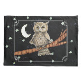 ヴィンテージブラウンフクロルネックレスクレセントムーンスターズ 枕カバー (裏面-左)