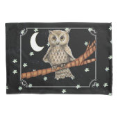 ヴィンテージブラウンフクロルネックレスクレセントムーンスターズ 枕カバー (正面左)