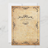 ヴィンテージブラウンフローラ結婚式招待状 招待状 (裏面)