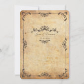 ヴィンテージブラウンフローラ結婚式招待状 招待状 (裏面)