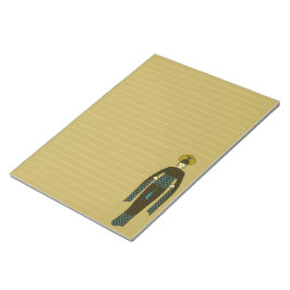 ヴィンテージブラウンブルーウーマンターバントルコアールヌーボー ノートパッド