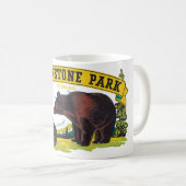 ヴィンテージブラウンベアイエローストーン国立公園 コーヒーマグカップ (正面右)