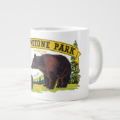 ヴィンテージブラウンベアイエローストーン国立公園 ジャンボコーヒーマグカップ (正面右)