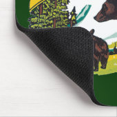 ヴィンテージブラウンベアイエローストーン国立公園 マウスパッド (コーナー)